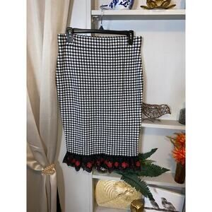 NWT 7th Avenue Design Studio New York & Company Medium $55 Crochet Floral Skirt